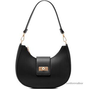 Vegan Leather Crescent Shoulder Bag Retro Hobo Crossbody Tote Minimal Chic